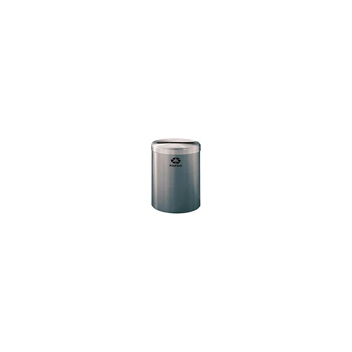 Glaro P2042SA "RecyclePro Value" Receptacle with Slot Opening - 41 Gallon Capacity - 20" Dia. x 30" H - Satin Aluminum