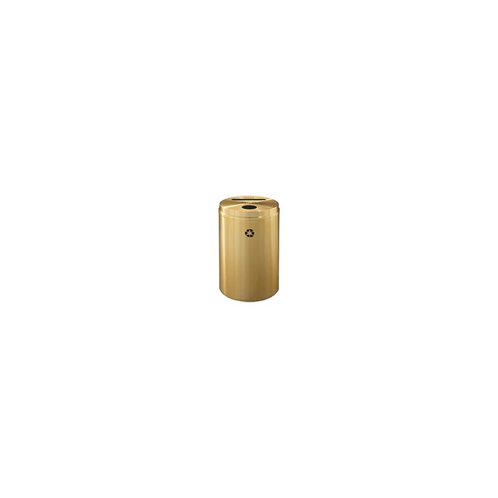 Glaro PC2032BE "RecyclePro 2" Receptacle with Paper Slot and Round Opening - 33 Gallon Capacity - 20" Dia. x 31" H - Satin Brass