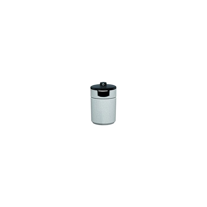 Witt Industries RLC-2038THAB Poly Lite Crete Round Side Load with Hide-A-Butt Ash Urn Trash Can - 27 Gallon Capacity - 20" Dia. x 38" H - Graystone, Whitestone or Sandstone