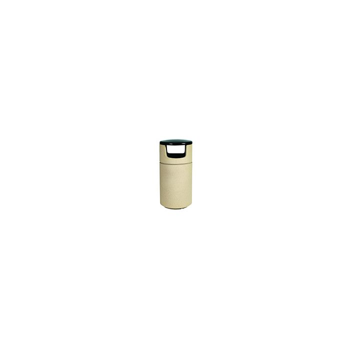 Witt Industries RLC-2641S Poly Lite Crete Round Side Load Trash Can - 60 Gallon Capacity - 26" Dia. x 41" H - Graystone, Whitestone or Sandstone