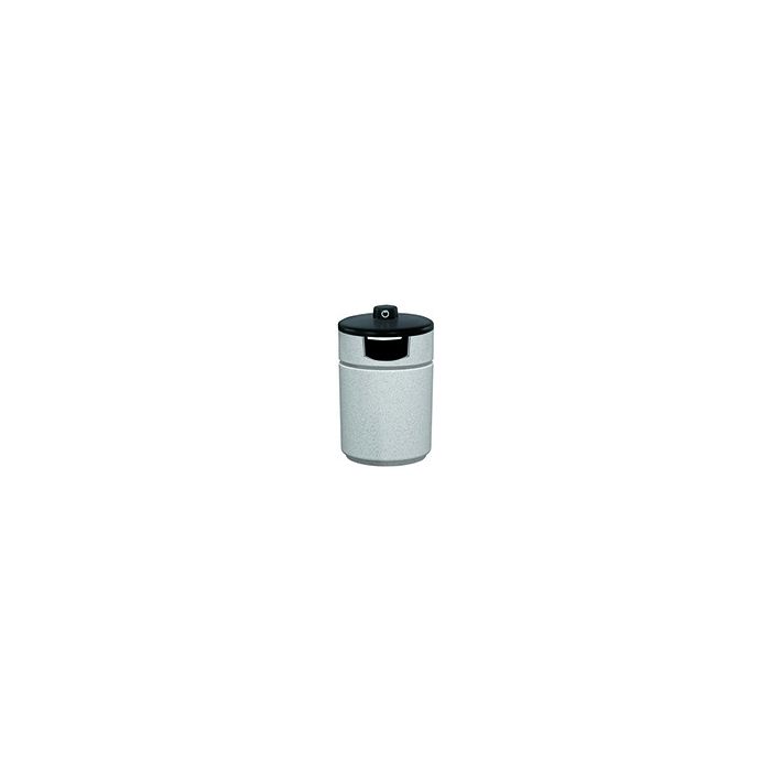 Witt Industries RLC-2641SHAB Poly Lite Crete Round Side Load with Hide-A-Butt Ash Urn Trash Can - 60 Gallon Capacity - 26" Dia. x 41" H - Graystone, Whitestone or Sandstone