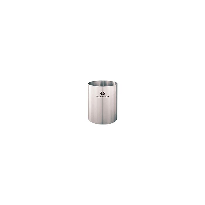 Glaro RO2029SA RecyclePro Wastebasket - 39 Gallon Capacity - 20" Dia. x 29" H - Satin Aluminum