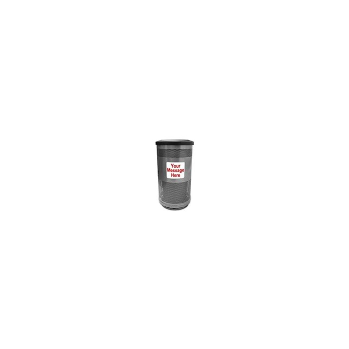 Witt Industries SC55-03 Stadium Series Message Center Waste Receptacle - 55 Gallon Capacity - 23.5" Dia. x 40" H