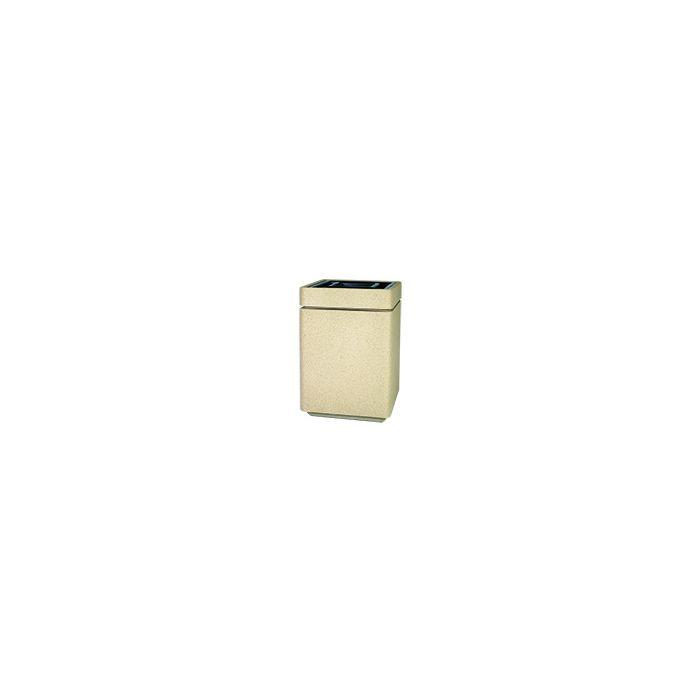 Witt Industries SLC-2436AT Poly Lite Crete Square Top Load with Ash Urn Trash Can - 47 Gallon Capacity - 24" Sq. x 36" H - Graystone, Whitestone or Sandstone