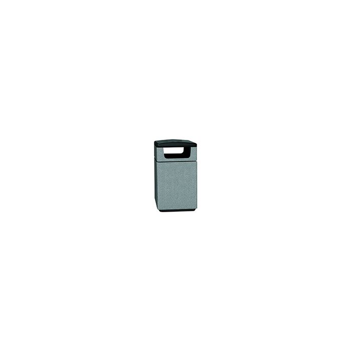 Witt Industries SLC-2740STD Poly Lite Crete Square Side Load Access Door Trash Can - 47 Gallon Capacity - 26" Sq. x 41" H - Graystone, Whitestone or Sandstone