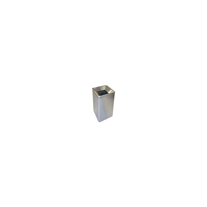 Imprezza SQSSFT24 Funnel Top Square Trash Can - 24 Gallon Capacity -  17 3/8" Sq. x 29 5/8" H - Stainless Steel