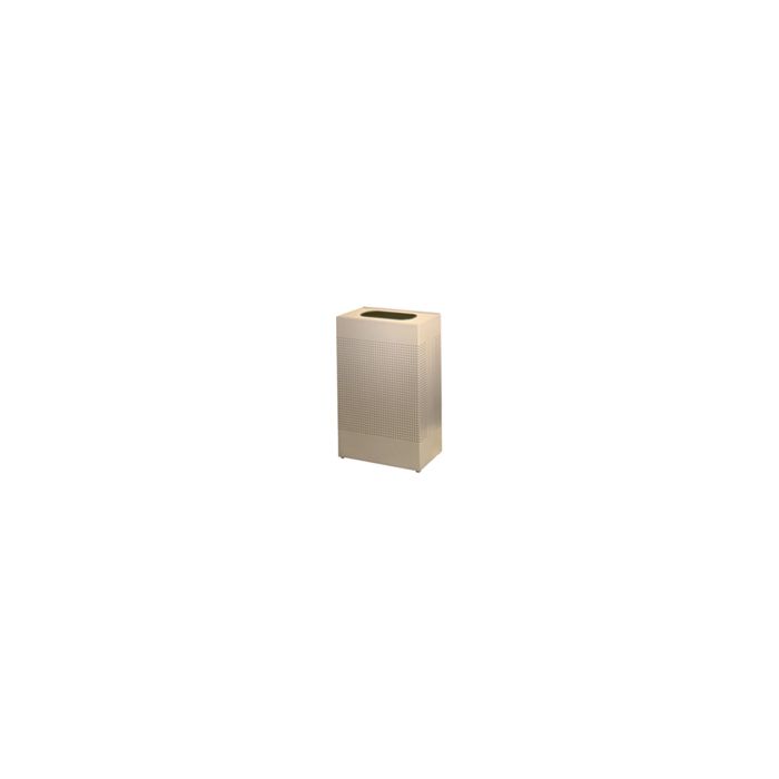 Rubbermaid / United Receptacle SR14EDP Rectangular Designer Line Silhouette Open Top Trash Can - 25 Gallon Capacity - 19 1/2" W x 30" H x 10" Dp. - Desert Pearl