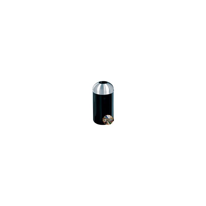 Glaro T1530 Mount Everest Open Dome Top Receptacle - 12 Gallon Capacity - 15" Dia. x 30" H - Satin Aluminum Cover