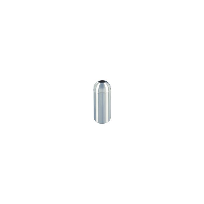 Glaro T1230SA New Yorker Collection Open Dome Top Receptacle - 8 Gallon Capacity - 12" Dia. x 30" H - Satin Aluminum