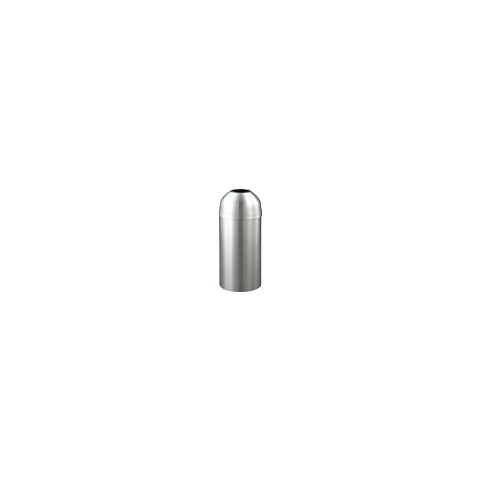 Glaro T1537SA Value Open Dome Top Receptacle - 23 Gallon Capacity - 15" Dia. x 36" H - Satin Aluminum