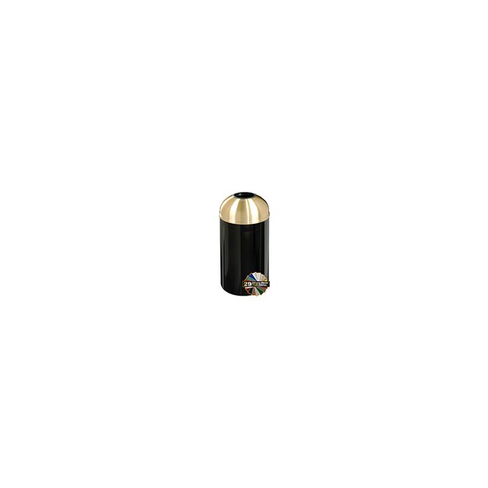 Glaro T1541 Mount Everest Open Dome Top Receptacle - 16 Gallon Capacity - 15" Dia. x 36" H - Satin Brass Cover