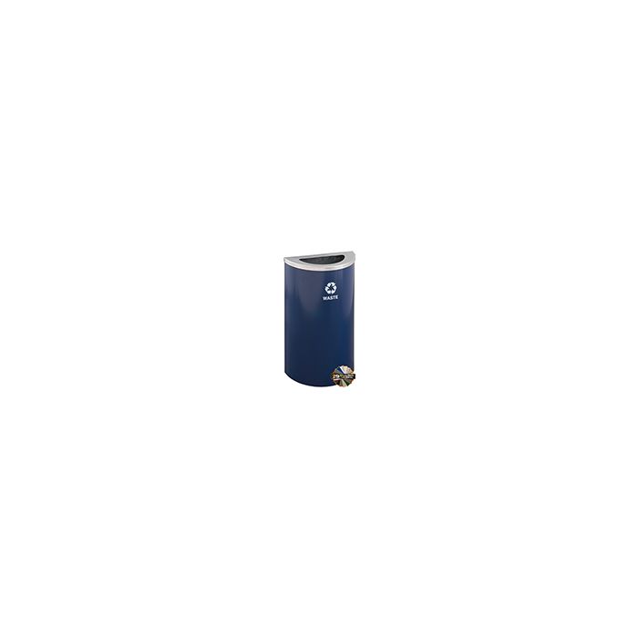 Glaro T1899 RecyclePro Half Round Receptacle with Half Round Opening - 14 Gallon Capacity - 30" H x 18" W x 9" D - Assorted Colors