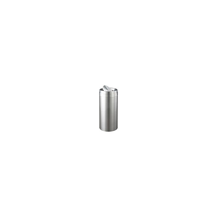 Glaro TA1237SA Value Tip Action Top Receptacle - 15 Gallon Capacity - 12" Dia. x 30" H - Satin Aluminum