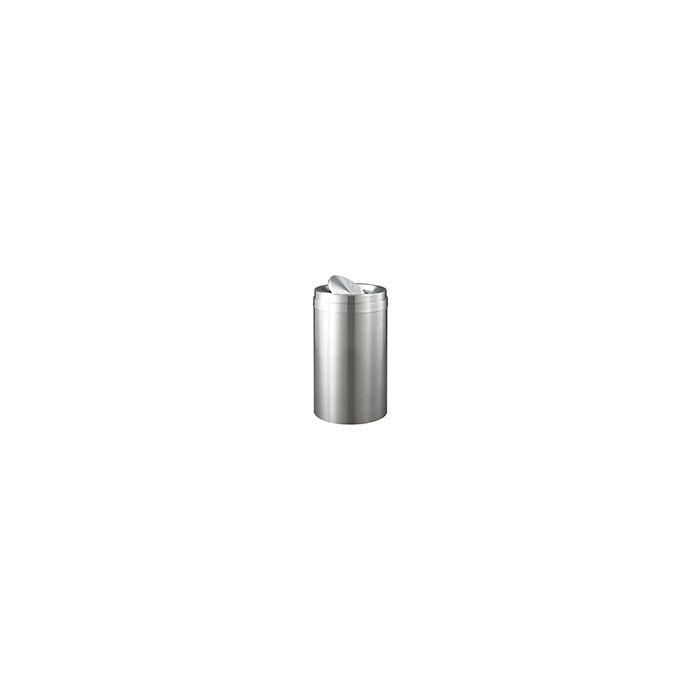 Glaro TA1537SA Value Tip Action Top Receptacle - 23 Gallon Capacity - 15" Dia. x 30" H - Satin Aluminum