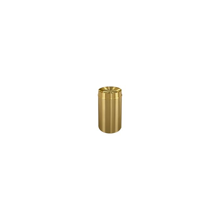 Glaro TA2035BE Atlantis "All-Weather" Collection Tip Action Self Closing Receptacle - 33 Gallon Capacity - 20" Dia. x 35" H - Satin Brass