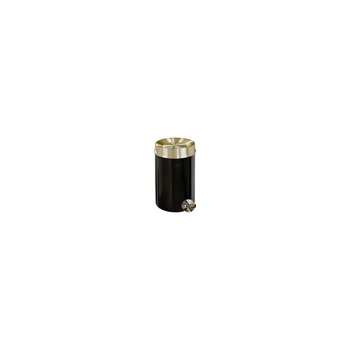 Glaro TA2041 Mount Everest Tip Action Top Receptacle - 33 Gallon Capacity - 20" Dia. x 35" H - Satin Brass Cover