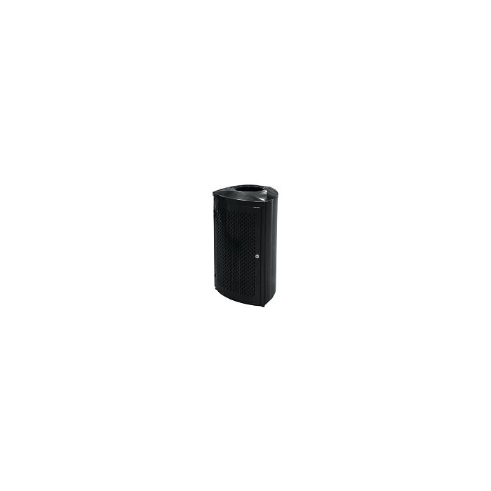 Imprezza TRO21BKPL Triangular Curved Open Top Trash Can - 21 Gallon Capacity - Black in Color