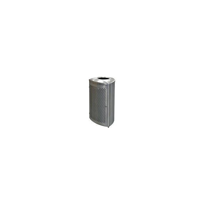 Imprezza TRO21SSPL Triangular Curved Open Top Trash Can - 21 Gallon Capacity - Satin Stainless Steel