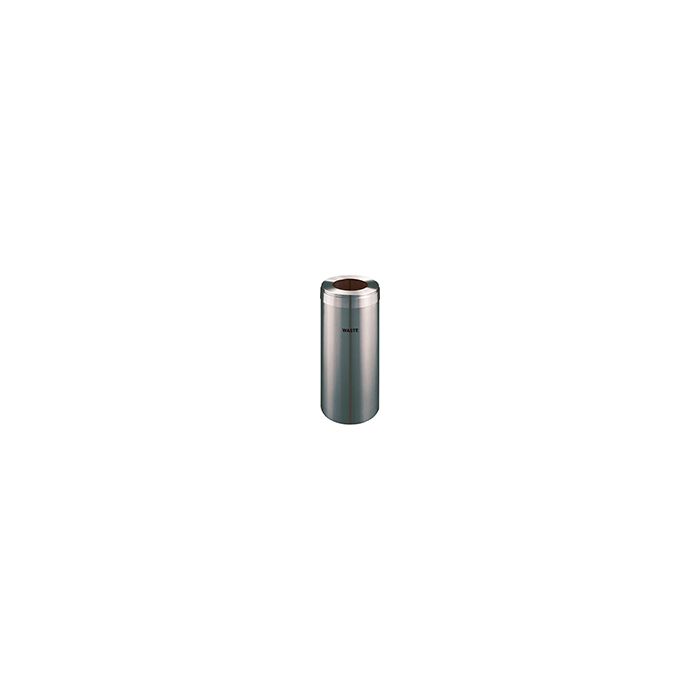 Glaro W1242SA "RecyclePro Value" Receptacle with Large Round Opening - 15 Gallon Capacity - 12" Dia. x 30" H - Satin Aluminum