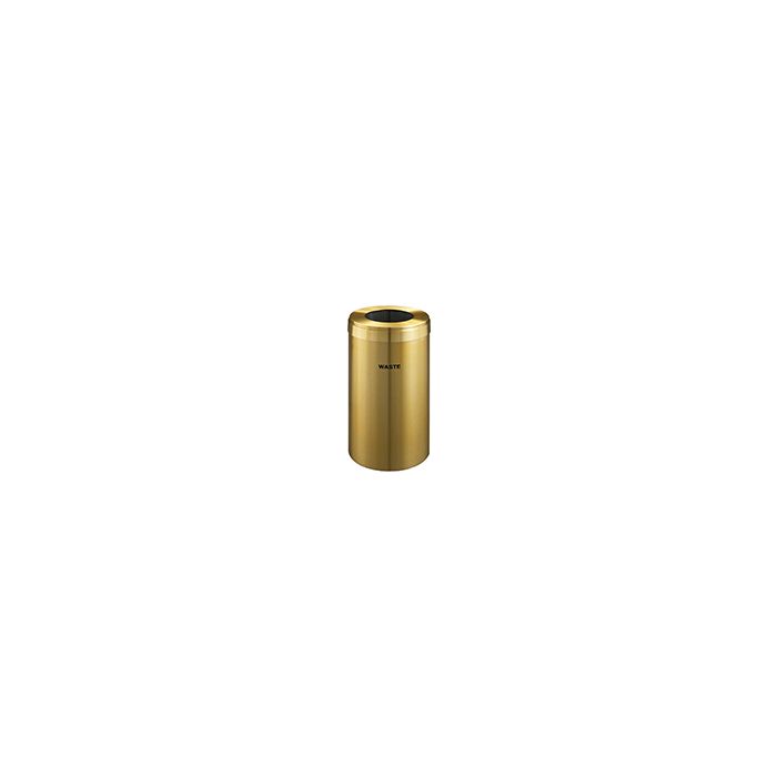 Glaro W1542BE "RecyclePro Value" Receptacle with Large Round Opening - 23 Gallon Capacity - 15" Dia. x 30" H - Satin Brass