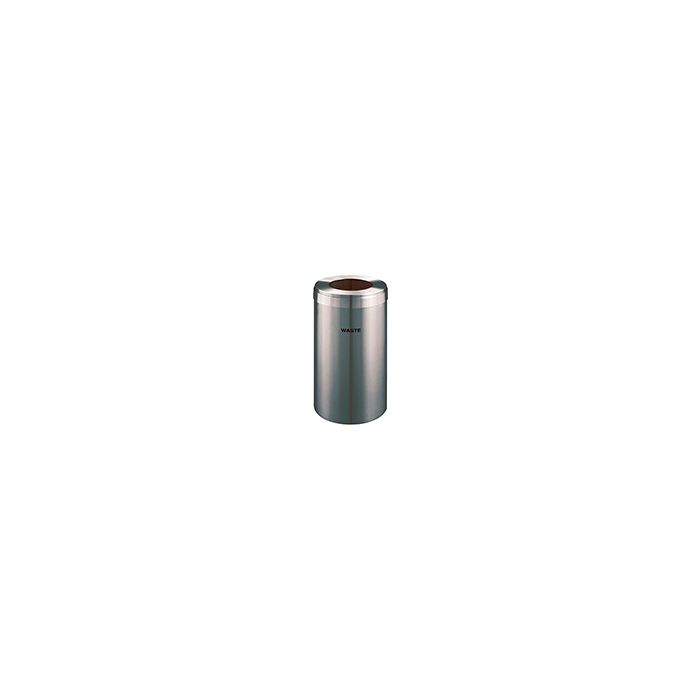 Glaro W1542SA "RecyclePro Value" Receptacle with Large Round Opening - 23 Gallon Capacity - 15" Dia. x 30" H - Satin Aluminum