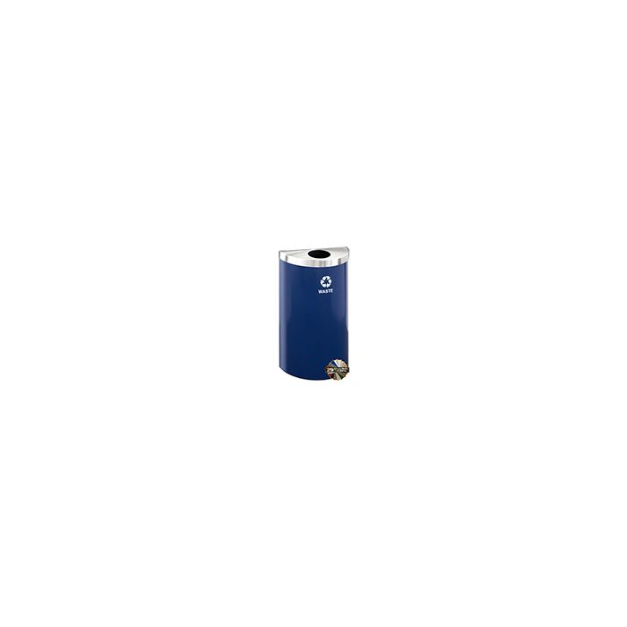 Glaro W1899V RecyclePro Value Half Round Receptacle with 5.5" Round Opening - 16 Gallon Capacity - 30" H x 18" W x 9" D - Assorted Colors