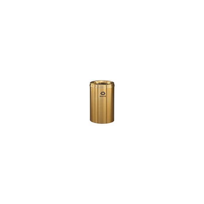 Glaro W2032BE "RecyclePro 1" Receptacle with Large Round Opening - 33 Gallon Capacity - 20" Dia. x 31" H - Satin Brass