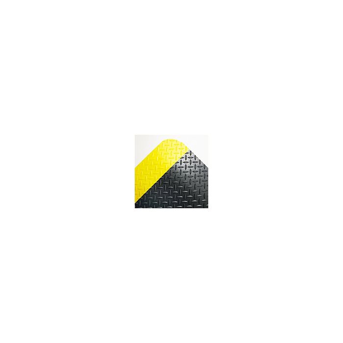 Crown Mats Workers-Delight Supreme Deck Plate Anti-Fatigue Mat with Foam Backing - Black With Yellow Border