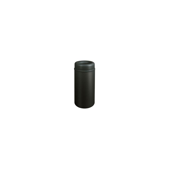 Rubbermaid / United Receptacle AOT15BK - Crowne Collection Small Open Top Trash Receptacle - 15 Gallon Capacity - 15" Dia. x 30" H - 9" Dia. Disposal Opening - Black Textured Body with Black Top