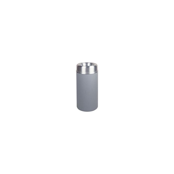 Rubbermaid / United Receptacle AOT15SAGR - Crowne Collection Small Open Top Trash Receptacle - 15 Gallon Capacity - 15" Dia. x 30" H - 9" Dia. Disposal Opening - Gray Textured Body with Satin Aluminum Top