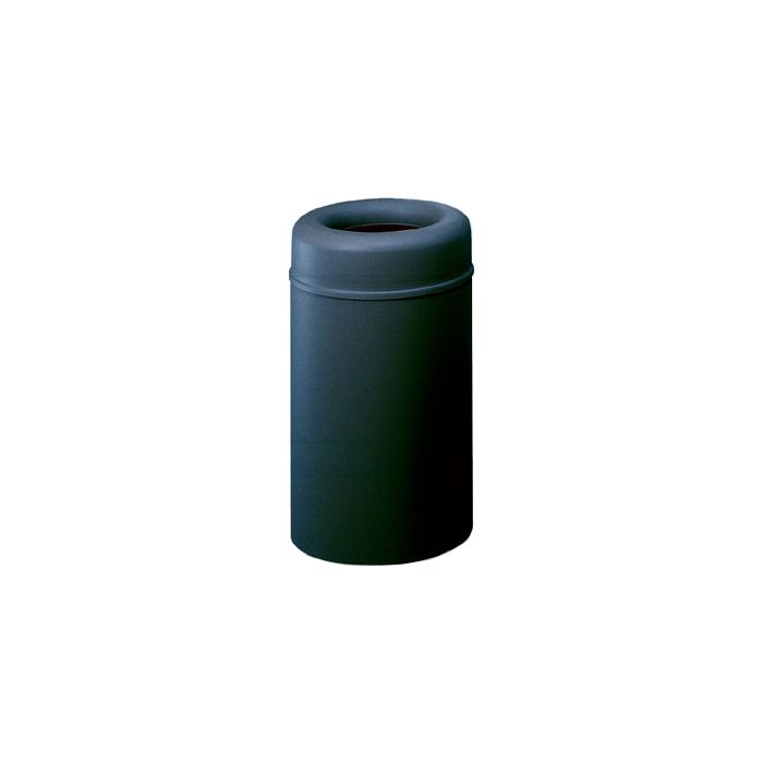 Rubbermaid / United Receptacle AOT30BK Crowne Collecton Small Open Top Trash Receptacle - 30-Gallon Capacity - 20" Dia. x 34.5" H - 12" Dia. Disposal Opening - Black body with Black Top