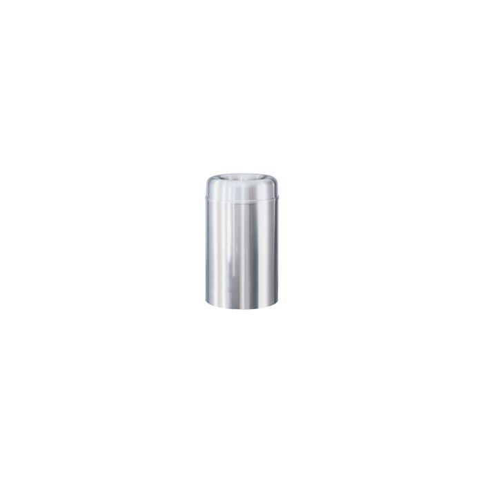 Rubbermaid / United Receptacle AOT30SA Crowne Collecton Small Open Top Trash Receptacle - 30-Gallon Capacity - 20" Dia. x 34.5" H - 12" Dia. Disposal Opening - Satin Aluminum