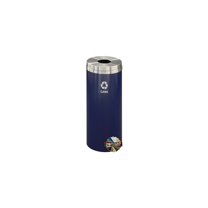 Glaro B1232 "RecyclePro 1" Receptacle with Round Opening - 12 Gallon Capacity - 12" Dia. x 31" H - Assorted Colors