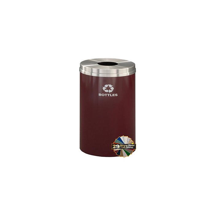 Glaro B2032 "RecyclePro 1" Receptacle with Round Opening - 33 Gallon Capacity - 20" Dia. x 31" H - Assorted Colors