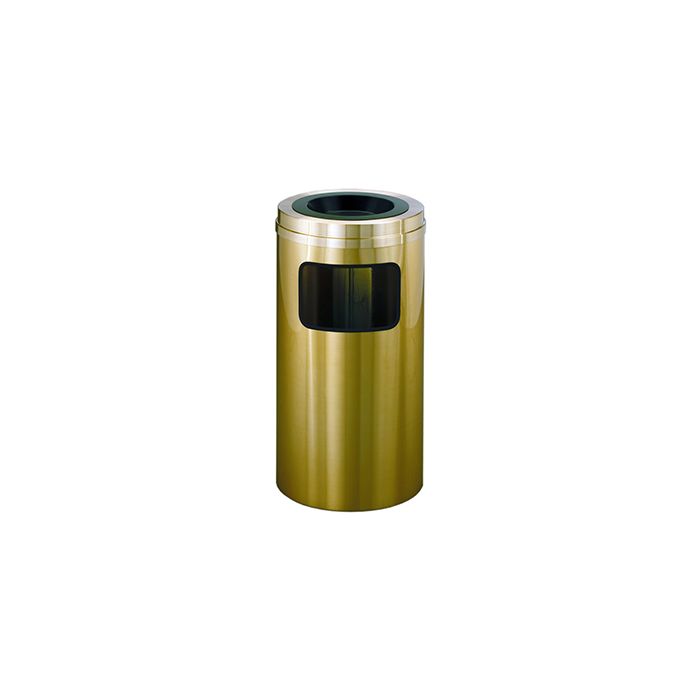 Glaro C1560BE Atlantis "All-Weather" Collection Sand Cover Ash/Trash Receptacle - 10 Gallon Capacity - 15" Dia. x 31" H - Satin Brass