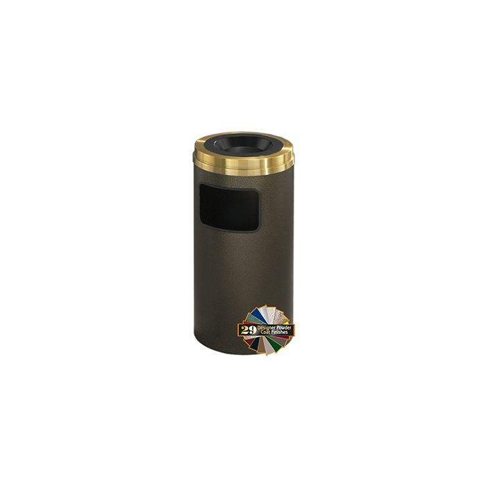 Glaro C1560 Mount Everest Sand Cover Ash/Trash Receptacle - 10 Gallon Capacity - 15" Dia. x 31" H - Satin Brass Cover