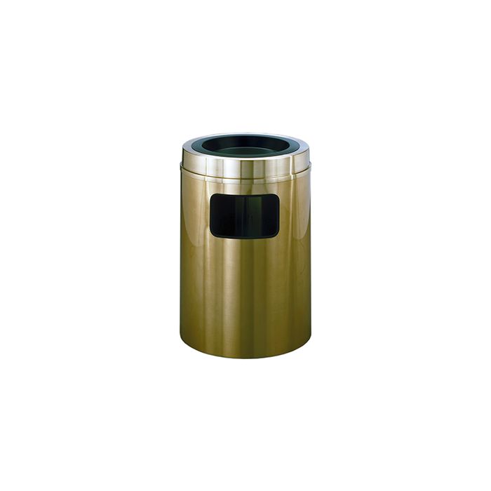 Glaro C2060BE Atlantis "All-Weather" Collection  Sand Cover Ash/Trash Receptacle - 17 Gallon Capacity - 20" Dia. x 31" H - Satin Brass