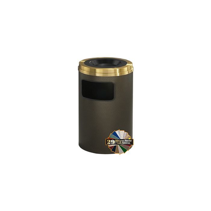 Glaro C2060 Mount Everest Sand Cover Ash/Trash Receptacle - 17 Gallon Capacity - 20" Dia. x 31" H - Satin Brass Cover