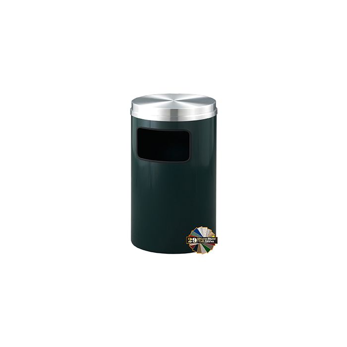 Glaro C2066 Mount Everest Flat Top Receptacle - 17 Gallon Capacity - 20" Dia. x 31" H - Satin Aluminum Cover