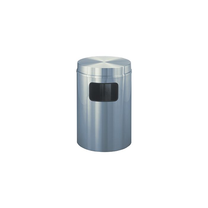 Glaro C2066SA New Yorker Collection Flat Top Garbage Can - 17 Gallon Capacity - 20" Dia. x 31" H - Satin Aluminum