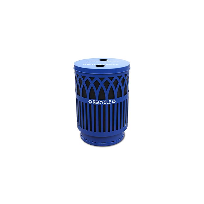 Witt Industries COVR40-FTR Covington Collection Recycling Container - 40 Gallon Capacity - 24" Dia. x 34 5/8" H - Blue in Color