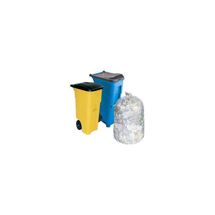 Pitt Plastics L637020C 35 x 28 x 70, 2 Mil Clear Trash Liners for Brute 65-95 Gallon Rollout Containers  - Gusset Seal - 50 per case - Flat Pack