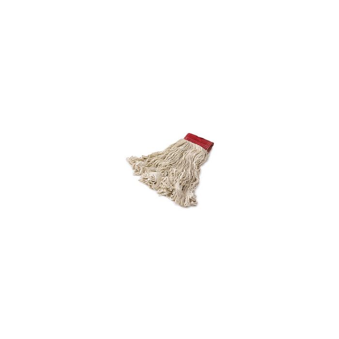 Rubbermaid FGD15306WH00 Super Stitch® Cotton Looped End Wet Mop - Large - 5" Red Headband - 1 case of 6