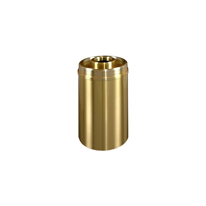 Glaro D2035BE Atlantis "All-Weather" Collection Donut Top Ash/Trash Receptacle - 33 Gallon Capacity - 20" Dia. x 35" H - Satin Brass