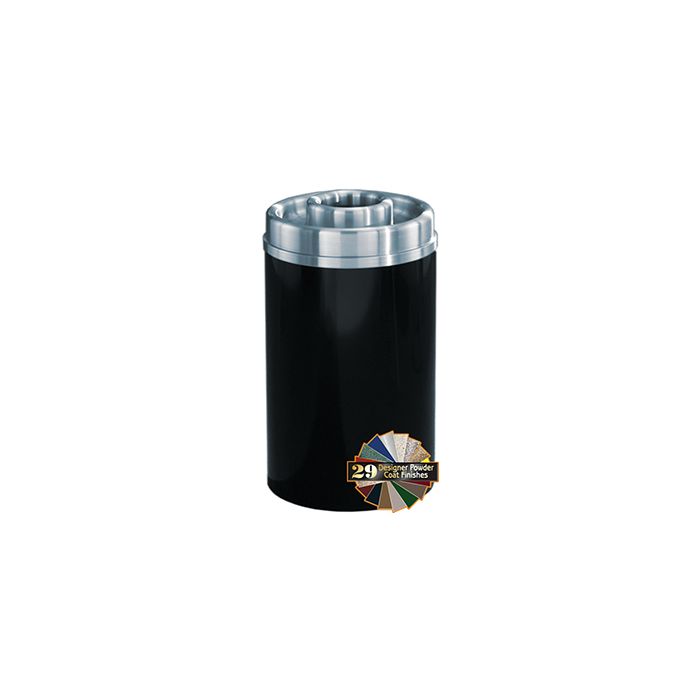 Glaro D2035 Mount Everest Donut Top Ash/Trash Receptacle - 33 Gallon Capacity - 20" Dia. x 35" H - Satin Aluminum Cover