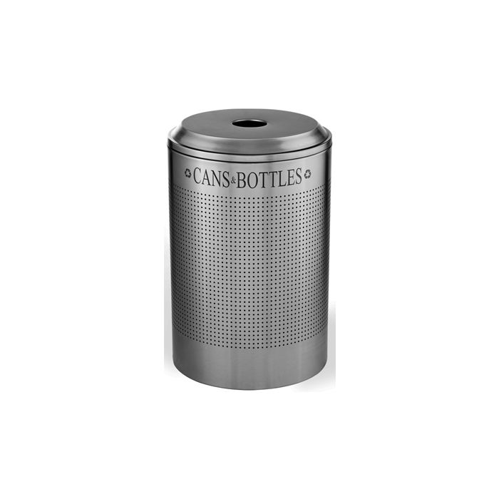 Rubbermaid / United Receptacle DRR24CSS Round Silhouette Recycling Receptacle - Cans & Bottles - 26 Gallon Capacity - Stainless Steel