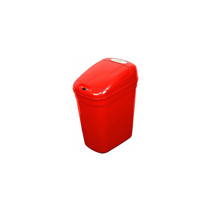 Nine Stars DZT-20-1RD Infrared Touchless Waste Receptacle - 5.2 Gallon Capacity - 14 3/5" L x 10 2/5" W x 20 1/3" H - Red in Color