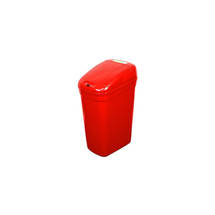 Nine Stars DZT-27-1RD Infrared Touchless Waste Receptacle - 7.1 Gallon Capacity - 14 3/5" L x 10 2/5" W x 23 1/3" H - Red in Color