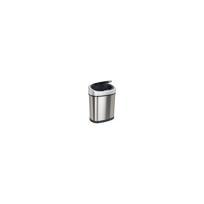 Nine Stars DZT-42-9 Infrared Touchless Waste Receptacle - 11.1 Gallon Capacity - 16 1/5" L x 11 2/5" W x 24" H - Stainless Steel with Black Top