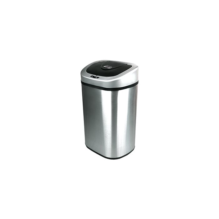 Nine Stars DZT-80-4 Infrared Touchless Waste Receptacle - 21.1 Gallon Capacity - 18 1/3" L x 14 4/5" W x 28 3/8" H - Stainless Steel with Black Top